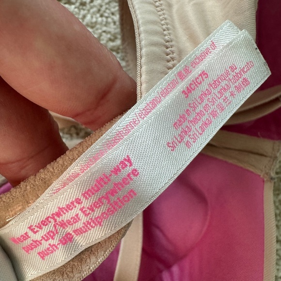 Lot of 3 Pink Victoria Secret Bras 34 c blue nude tan push up - Picture 9 of 12